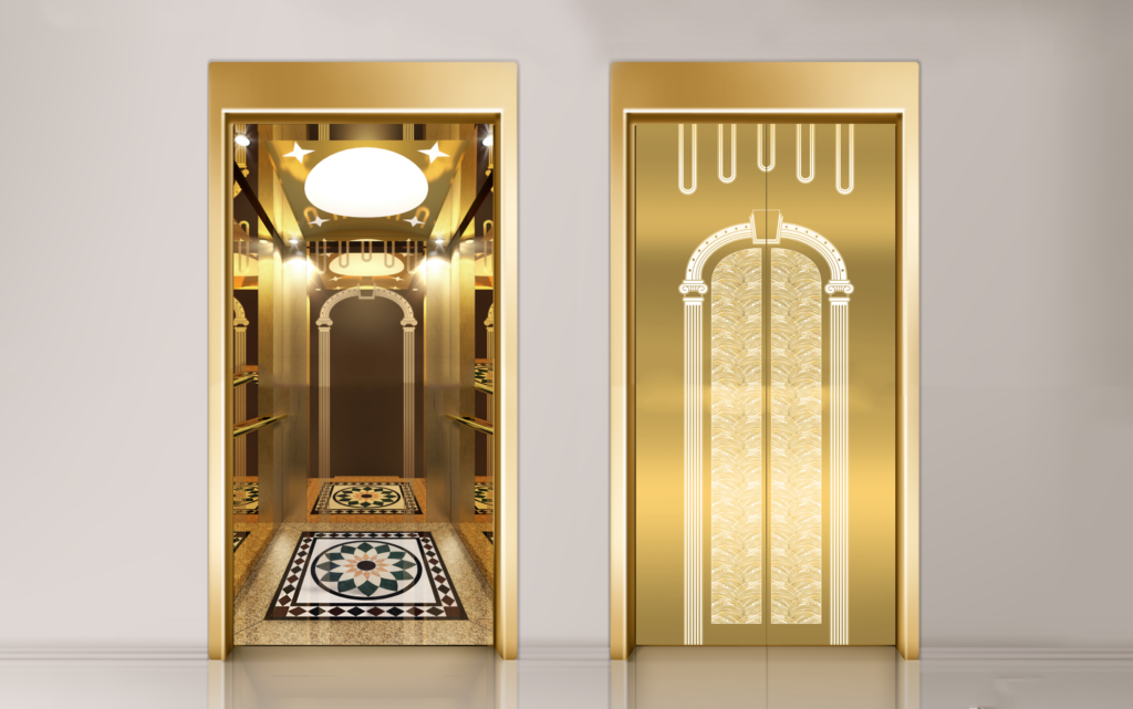Cửa cabin thang máy inox vàng
